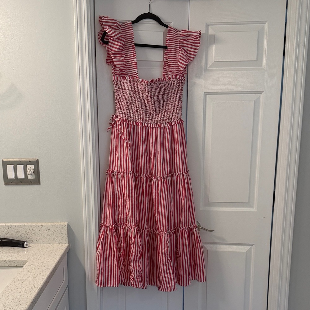 Red Dress Boutique Red and White Striped Midi Dress